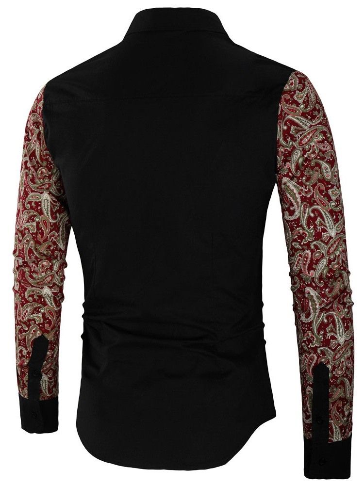 Chemise D'automne Pour Femmes À Revers En Patchwork Floral Pour Hommes