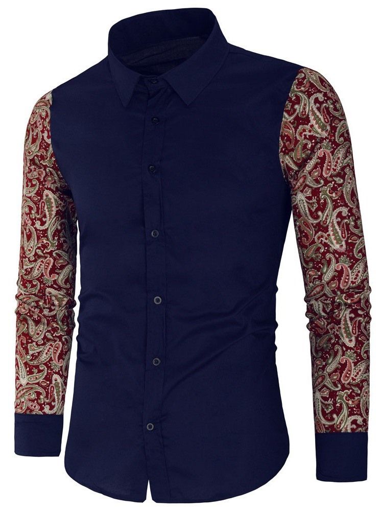 Chemise D'automne Pour Femmes À Revers En Patchwork Floral Pour Hommes