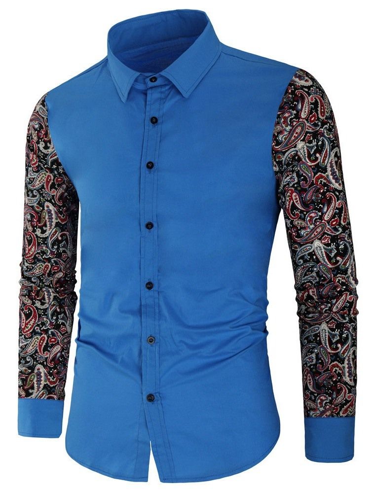 Chemise D'automne Pour Femmes À Revers En Patchwork Floral Pour Hommes