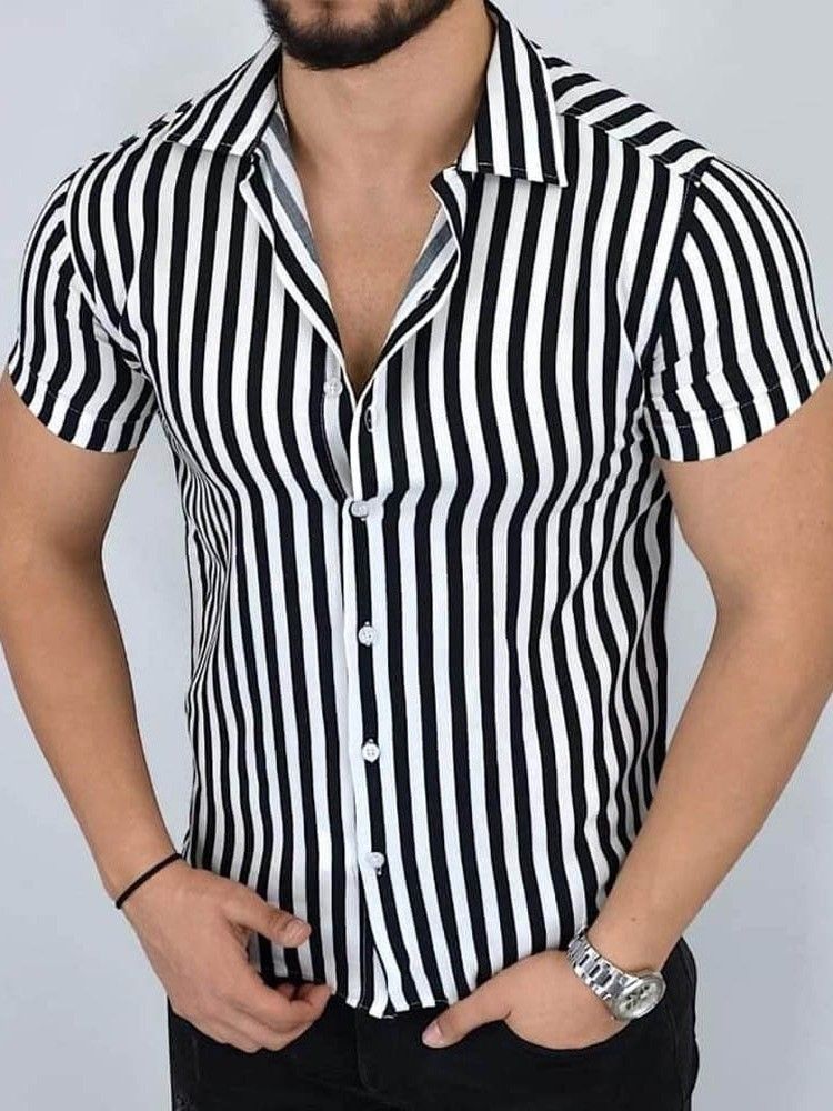 Chemise Décontractée À Boutonnage Simple Pour Hommes