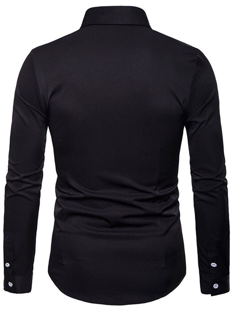 Chemise Décontractée À Boutonnage Simple Pour Hommes Avec Broderie Florale