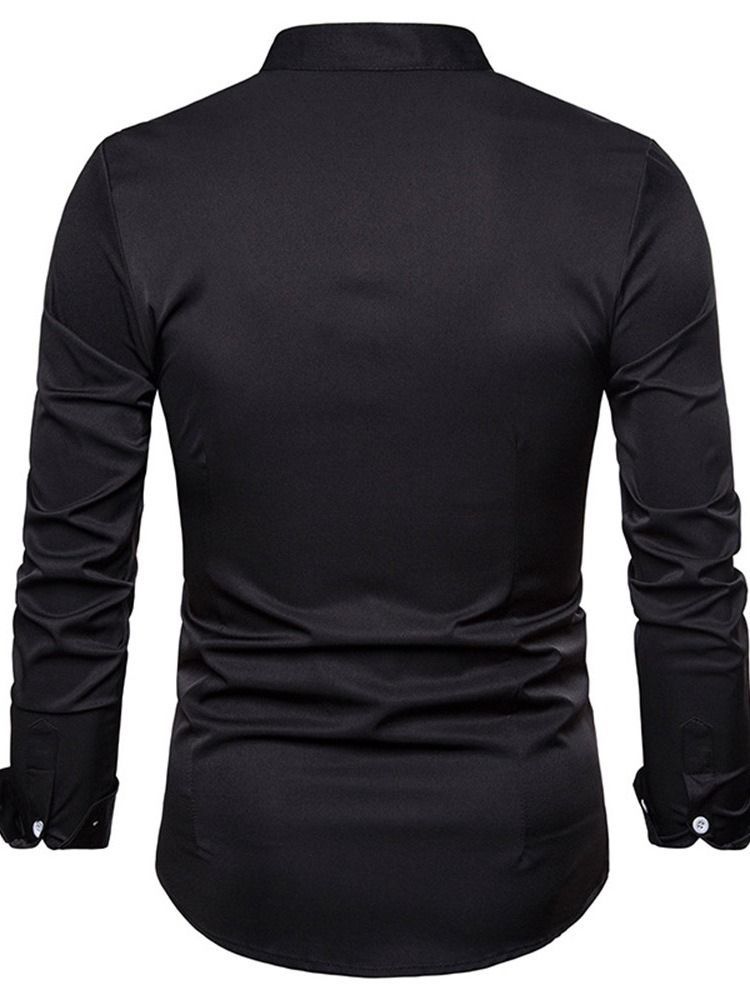 Chemise Décontractée Pour Hommes À Col Montant