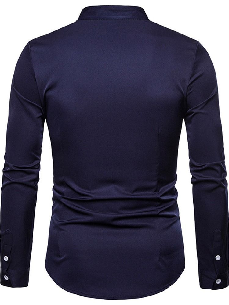 Chemise Décontractée Pour Hommes À Col Montant