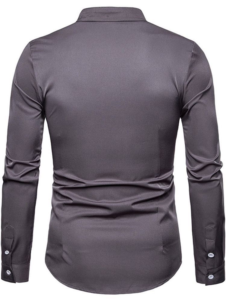 Chemise Décontractée Pour Hommes À Col Montant