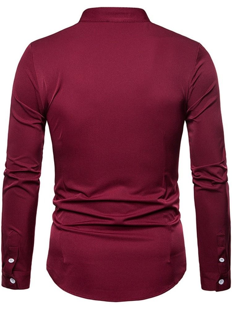 Chemise Décontractée Pour Hommes À Col Montant