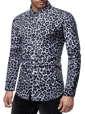 Chemise Décontractée Pour Hommes À Imprimé Léopard