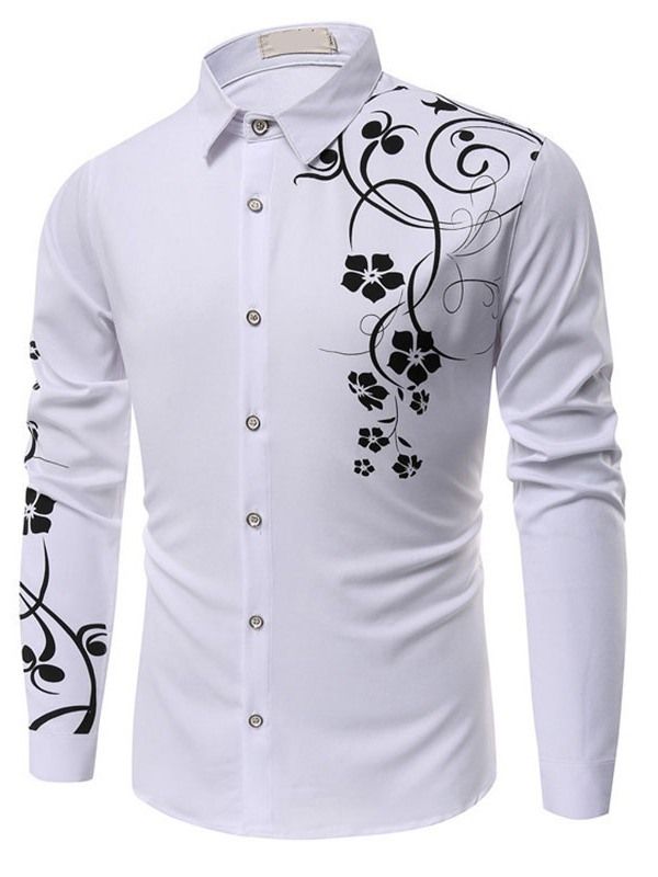 Chemise Décontractée À Imprimé Floral Pour Hommes