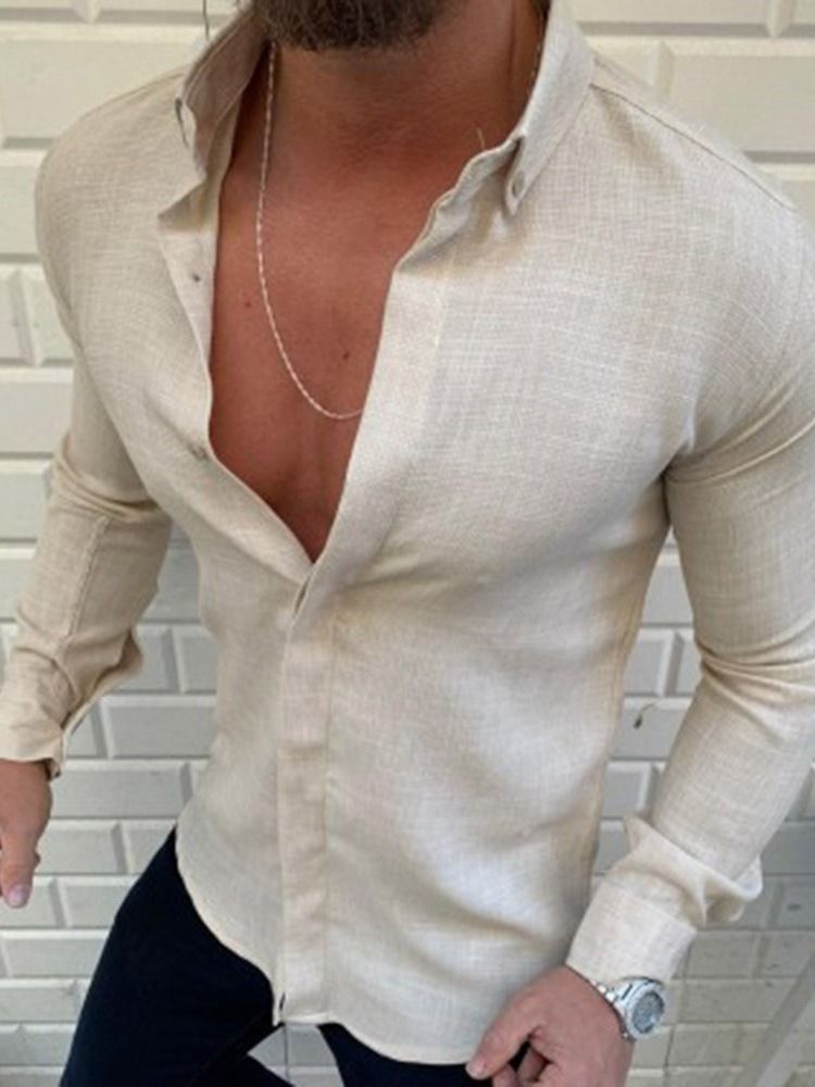 Chemise Décontractée À Simple Boutonnage Pour Hommes