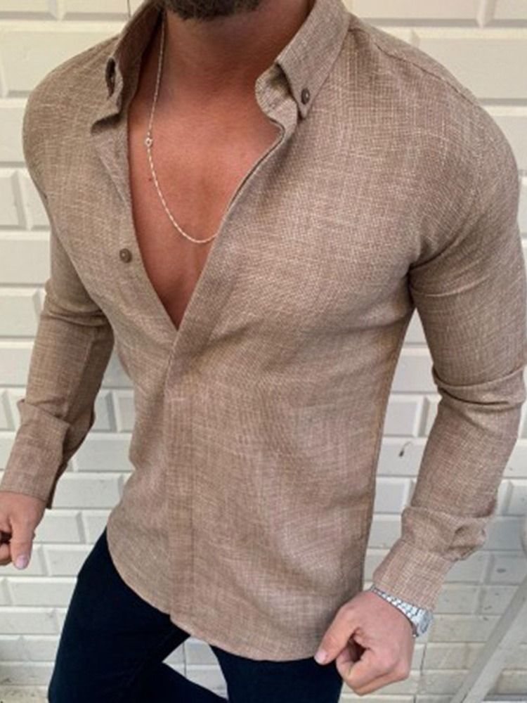 Chemise Décontractée À Simple Boutonnage Pour Hommes