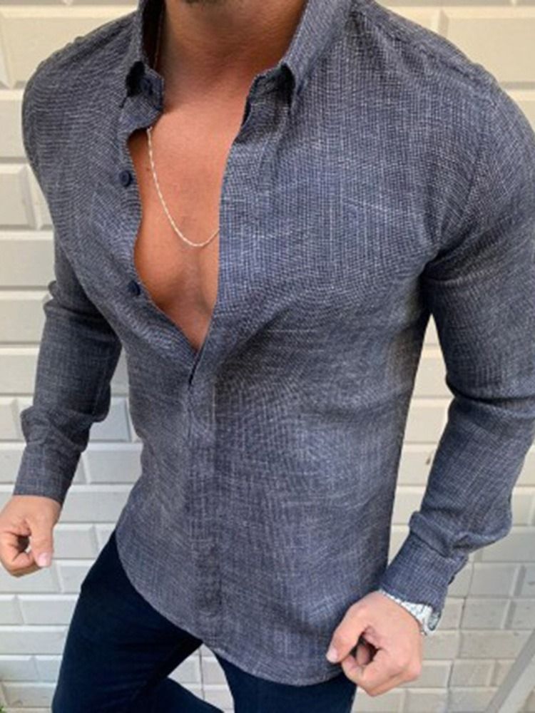 Chemise Décontractée À Simple Boutonnage Pour Hommes