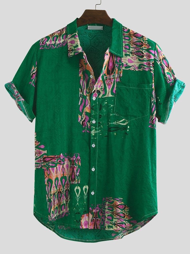 Chemise D'été Européenne Ample À Col Montant Pour Hommes