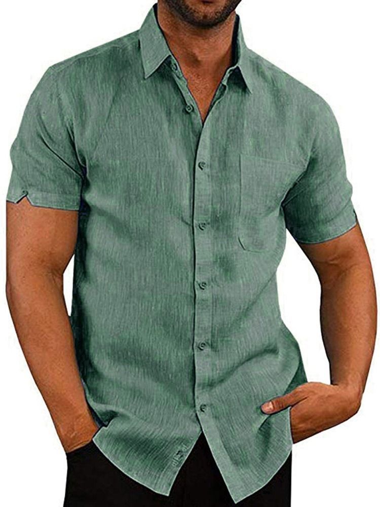 Chemise Homme À Boutonnage Simple Et Revers Unie