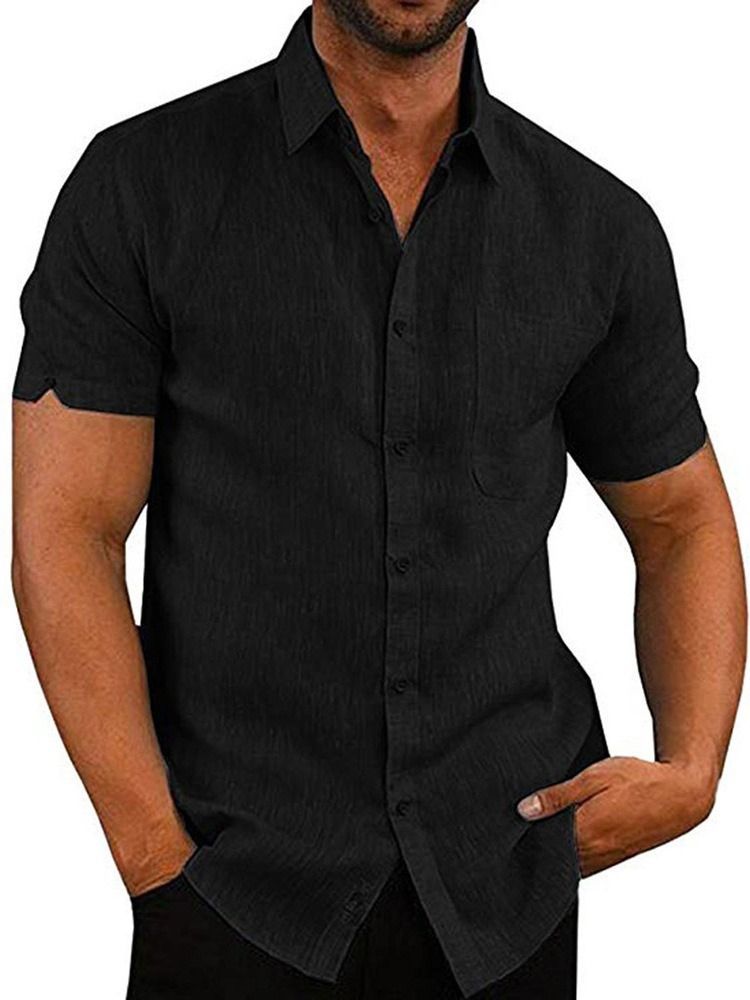 Chemise Homme À Boutonnage Simple Et Revers Unie