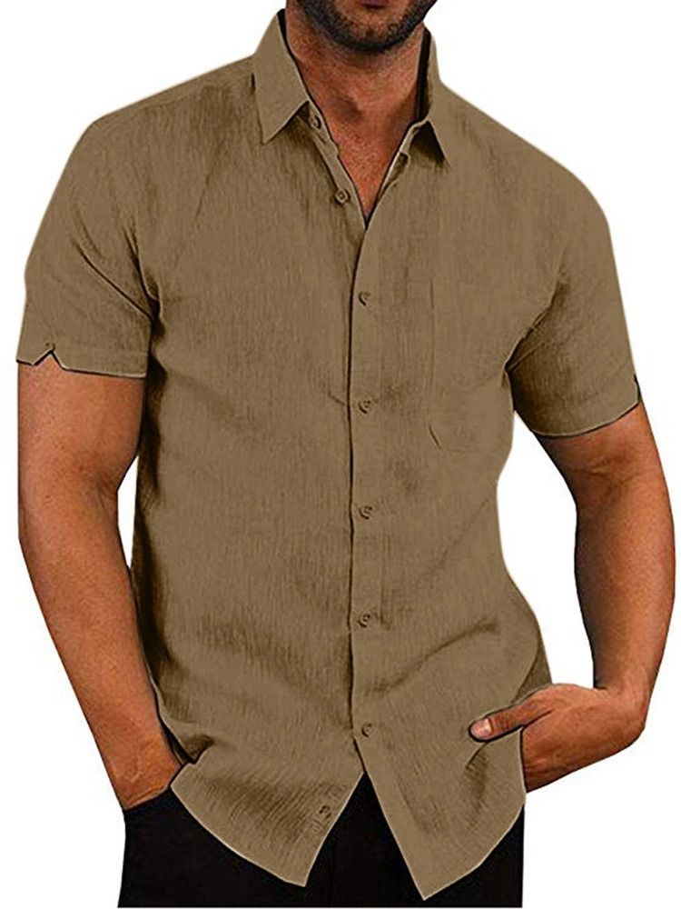 Chemise Homme À Boutonnage Simple Et Revers Unie