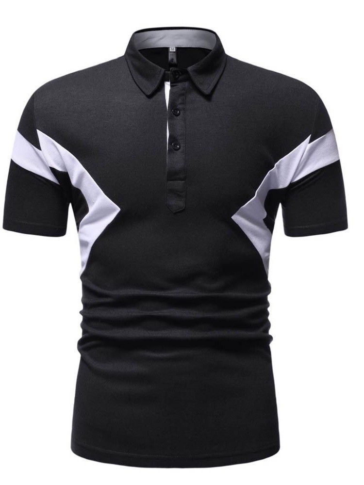 Chemise Pour Hommes À Blocs De Couleurs Et Col Polo