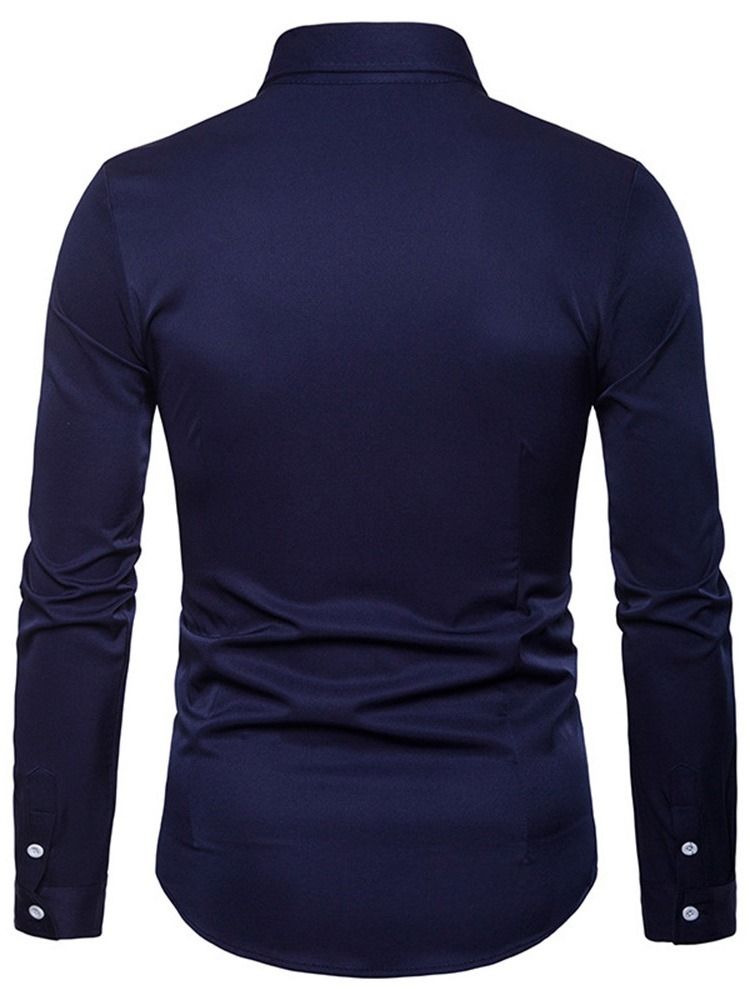 Chemise Pour Hommes À Boutonnage Simple Avec Broderie Au Revers