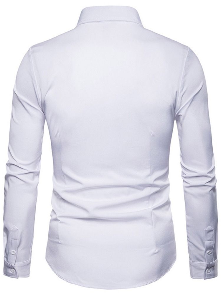 Chemise Pour Hommes À Boutonnage Simple Avec Broderie Au Revers