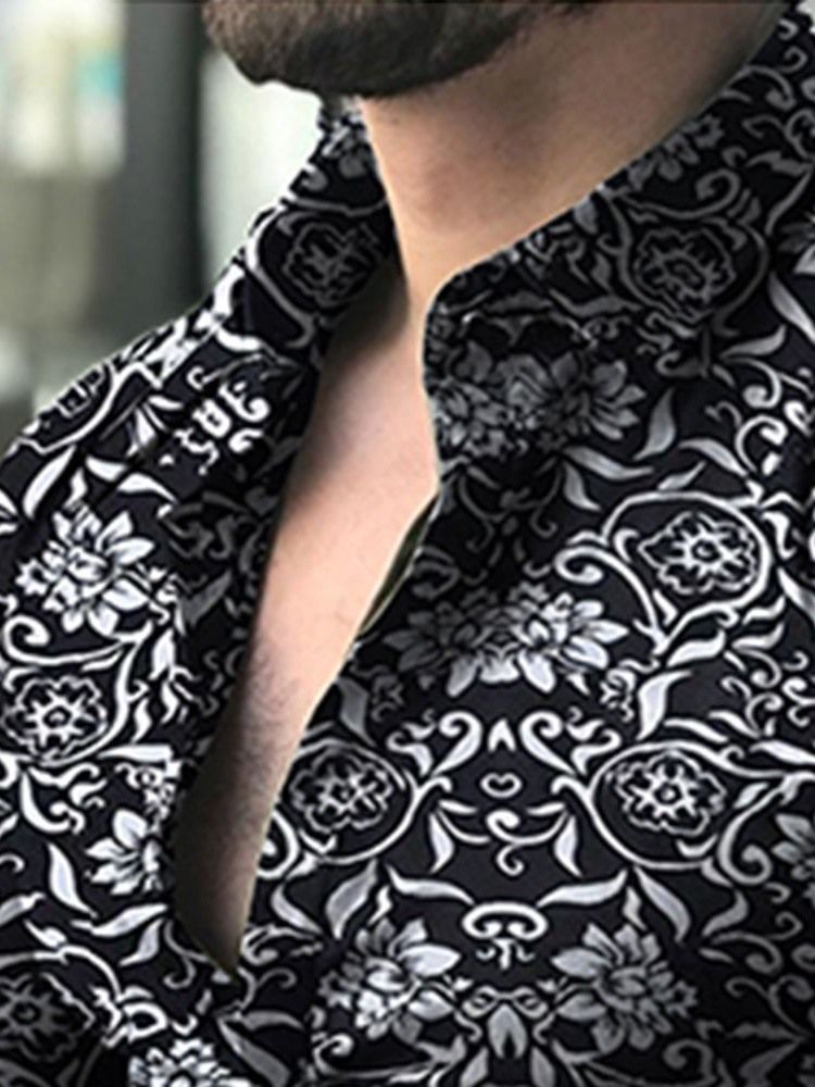 Chemise Pour Hommes À Boutonnage Simple Et Imprimé Floral