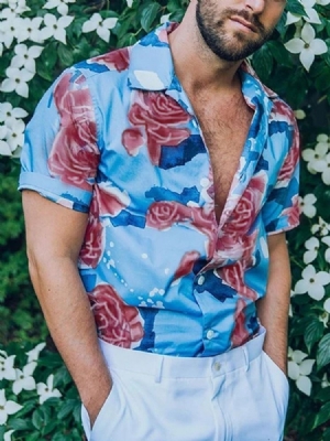 Chemise Pour Hommes À Boutonnage Simple Et À Imprimé Floral