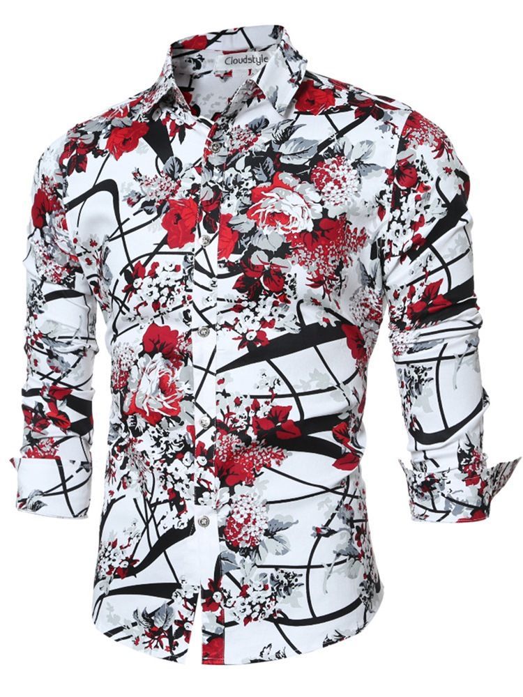 Chemise Pour Hommes De Qualité Vogue Print Slim