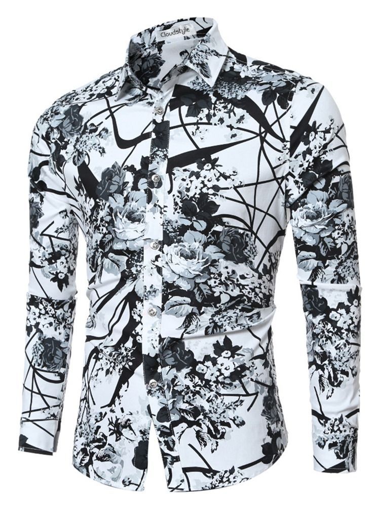 Chemise Pour Hommes De Qualité Vogue Print Slim