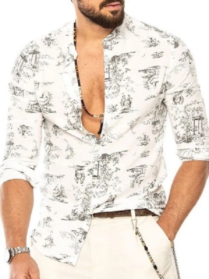 Chemise Pour Hommes Slim À Imprimé Floral