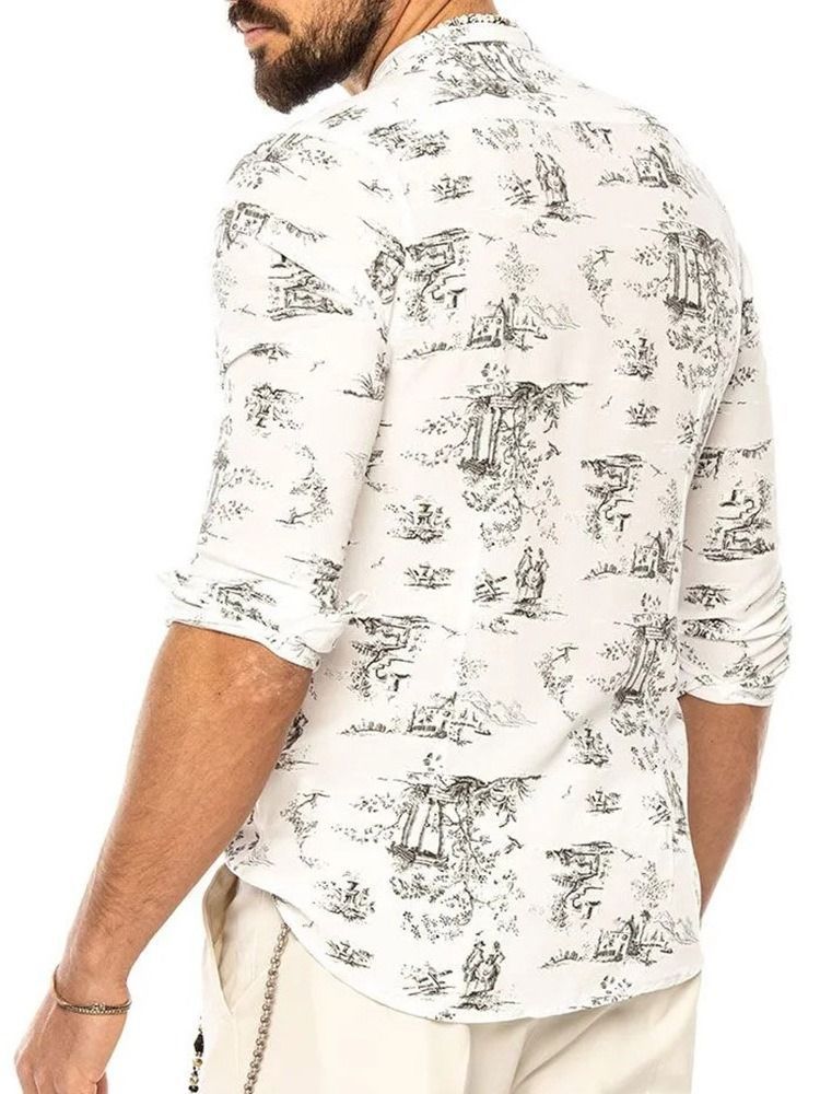 Chemise Pour Hommes Slim À Imprimé Floral