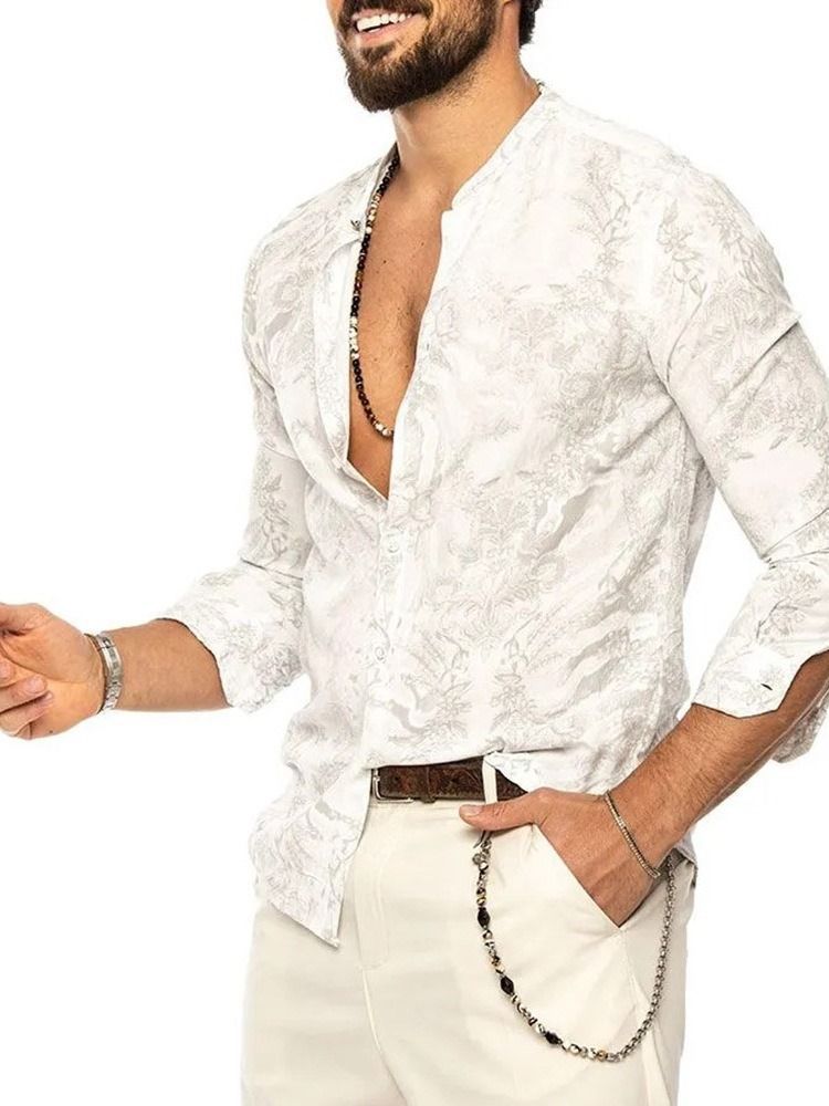 Chemise Pour Hommes Slim À Imprimé Floral