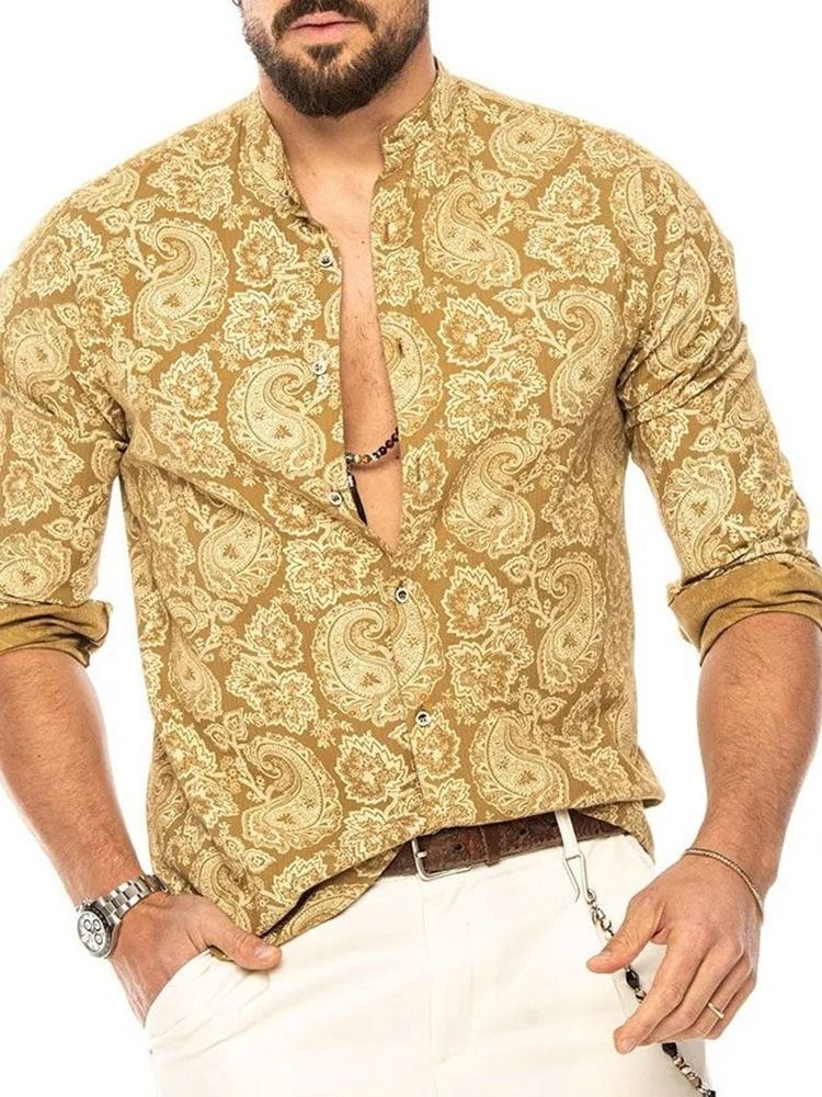 Chemise Pour Hommes Slim À Imprimé Floral