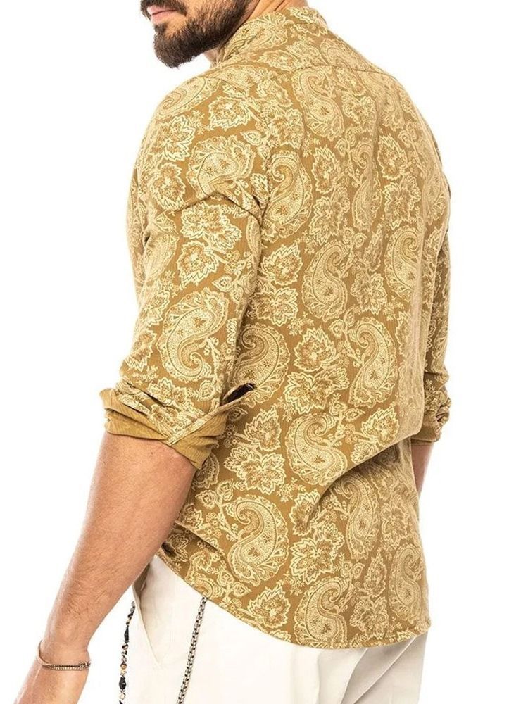 Chemise Pour Hommes Slim À Imprimé Floral