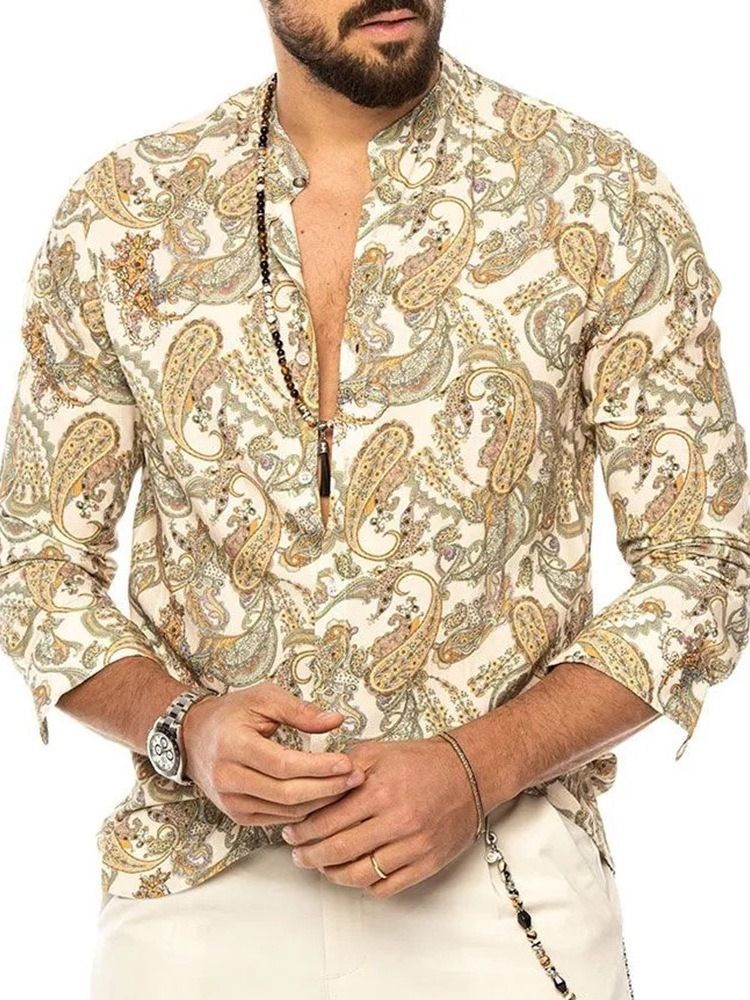 Chemise Pour Hommes Slim À Imprimé Floral