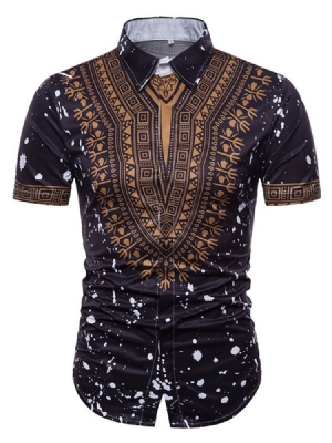 Chemise À Manches Courtes Pour Hommes À Imprimé Dashiki À La Mode Africaine