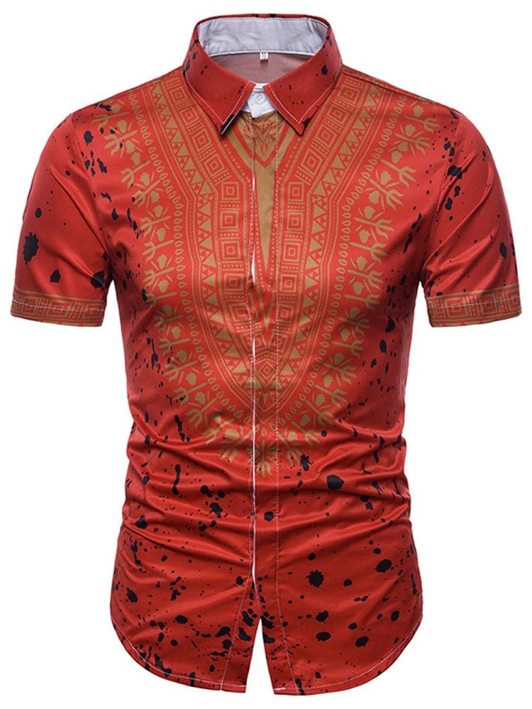 Chemise À Manches Courtes Pour Hommes À Imprimé Dashiki À La Mode Africaine