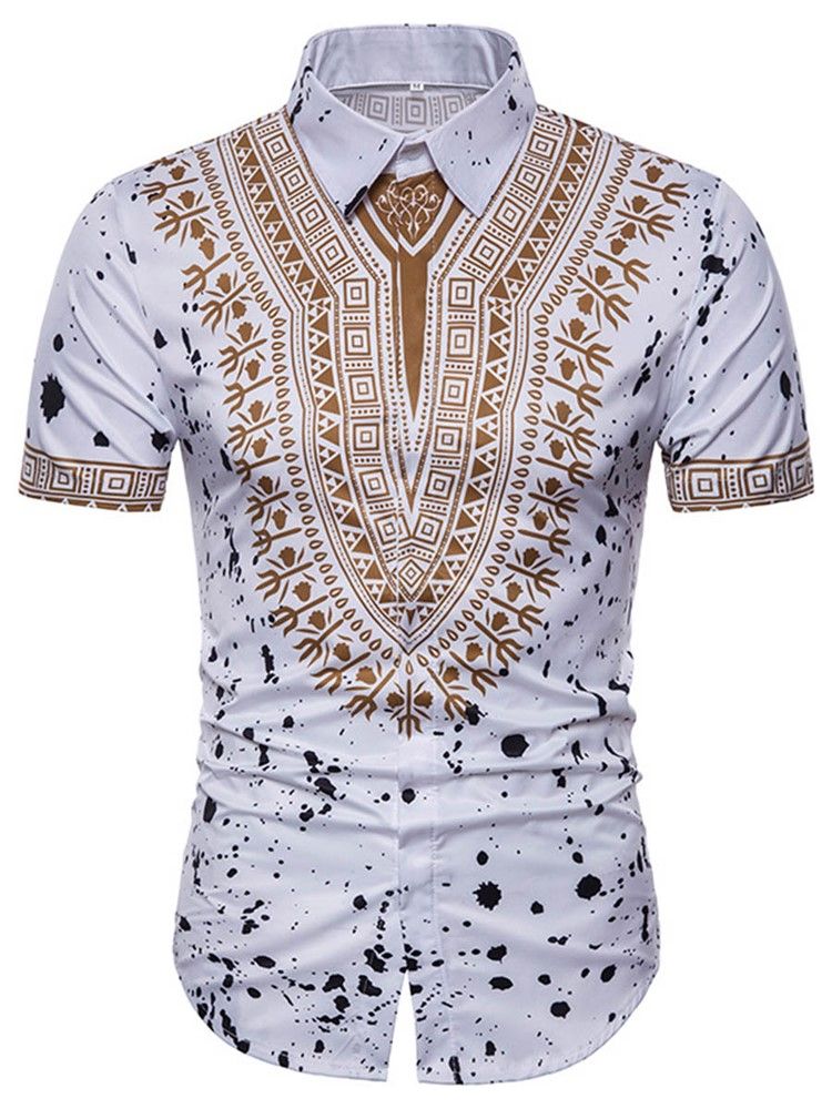 Chemise À Manches Courtes Pour Hommes À Imprimé Dashiki À La Mode Africaine