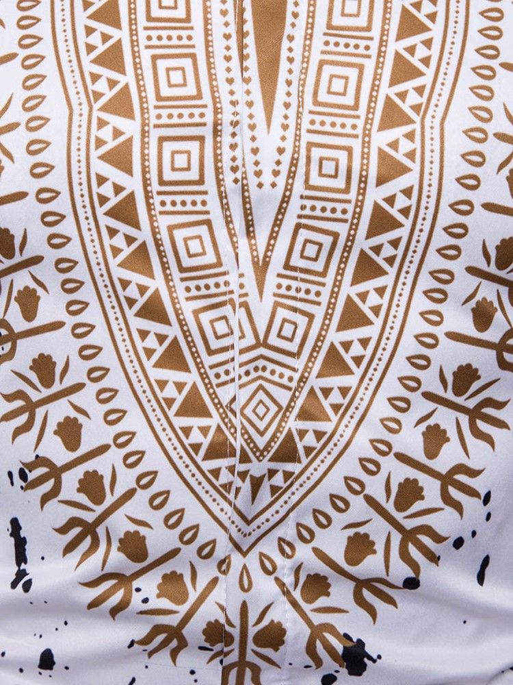 Chemise À Manches Courtes Pour Hommes À Imprimé Dashiki À La Mode Africaine