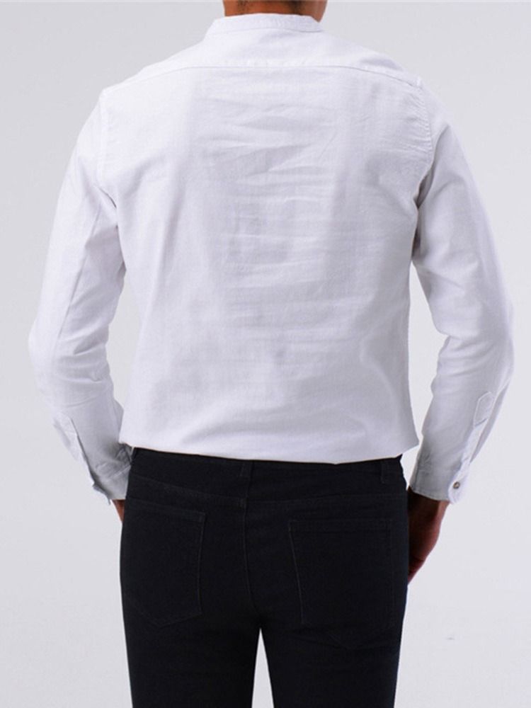 Chemise Simple Boutonnage Coréen Unie Pour Hommes