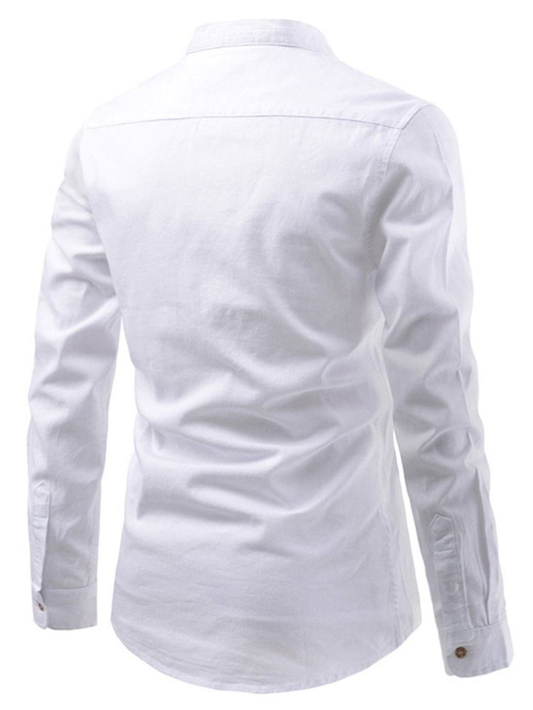 Chemise Simple Boutonnage Coréen Unie Pour Hommes