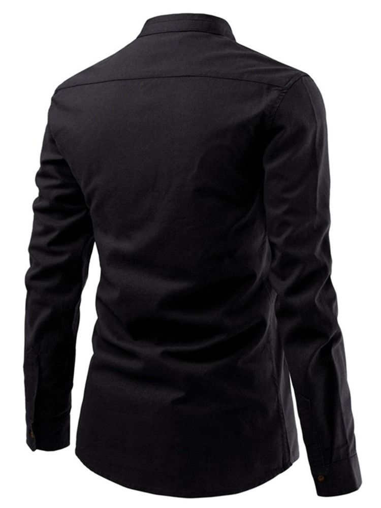 Chemise Simple Boutonnage Coréen Unie Pour Hommes