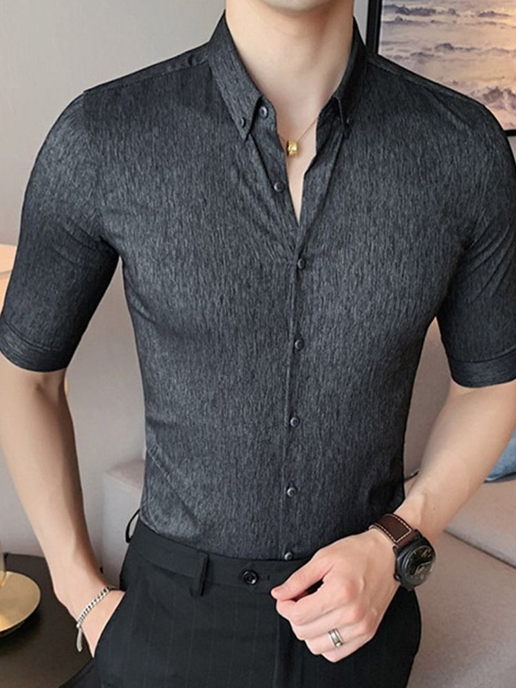 Chemise Simple Boutonnage Simple Boutonnage Pour Hommes