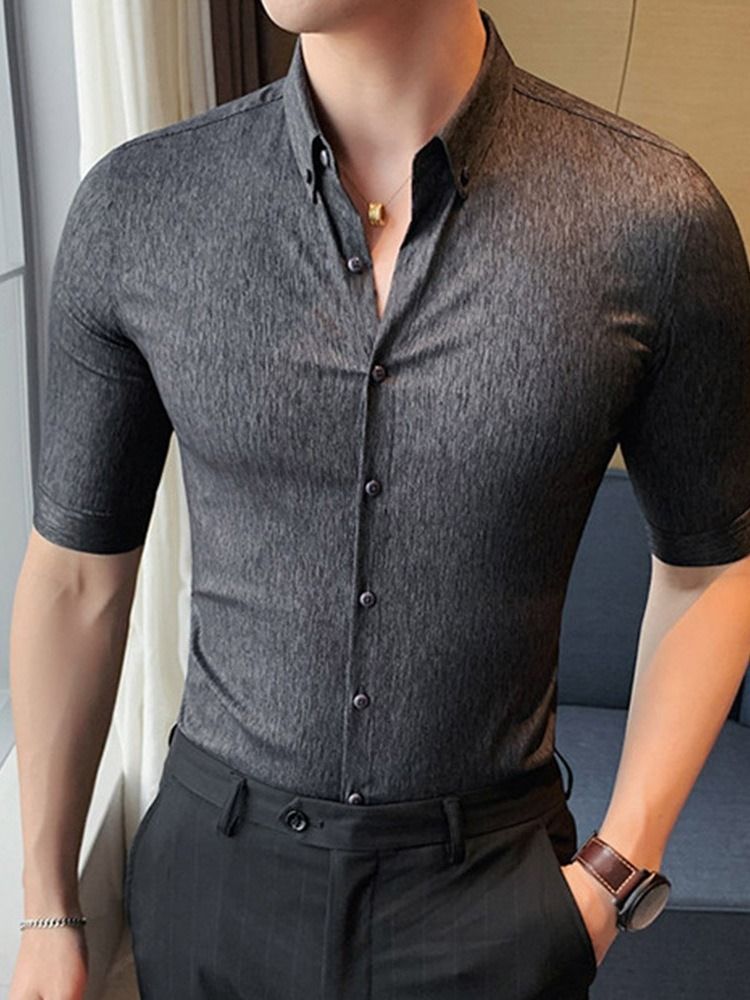 Chemise Simple Boutonnage Simple Boutonnage Pour Hommes