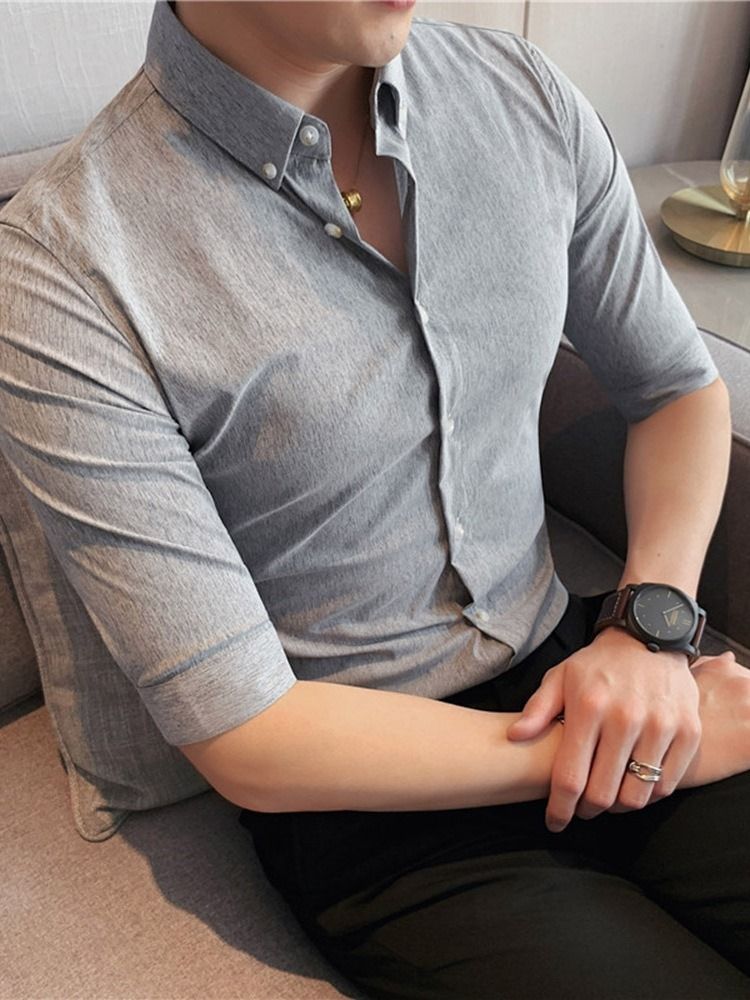 Chemise Simple Boutonnage Simple Boutonnage Pour Hommes