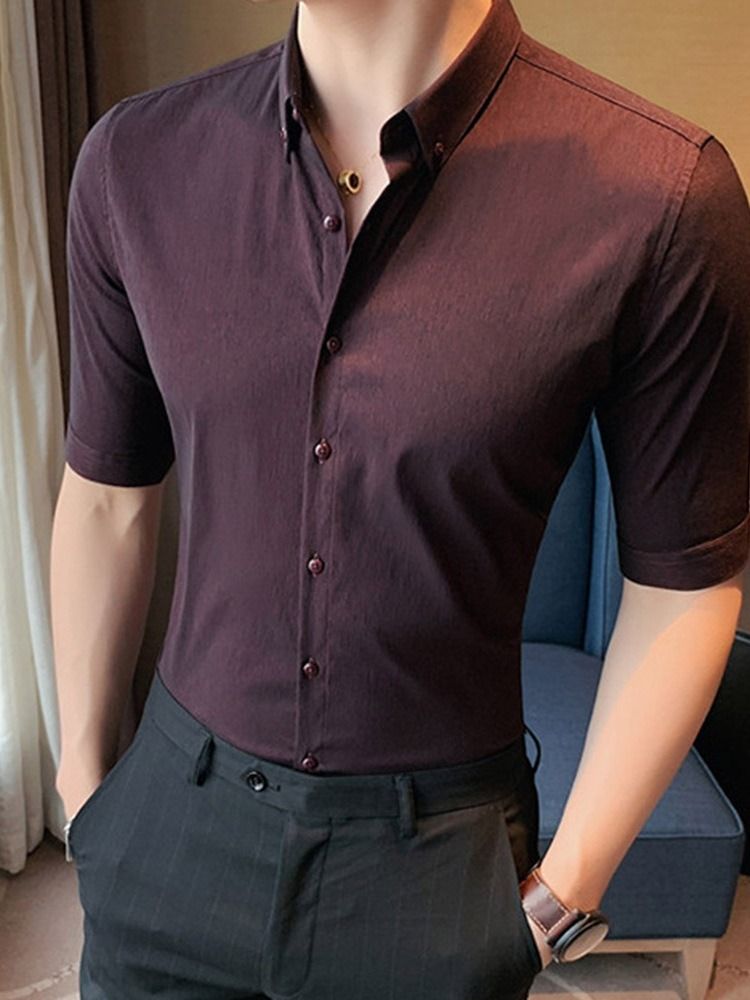 Chemise Simple Boutonnage Simple Boutonnage Pour Hommes