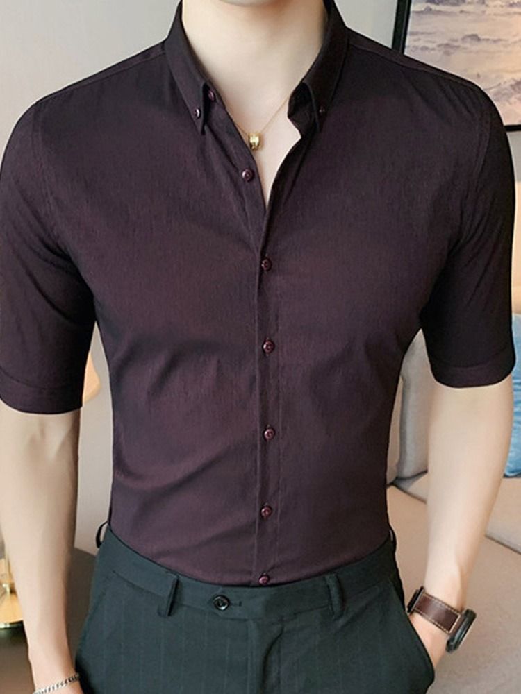 Chemise Simple Boutonnage Simple Boutonnage Pour Hommes