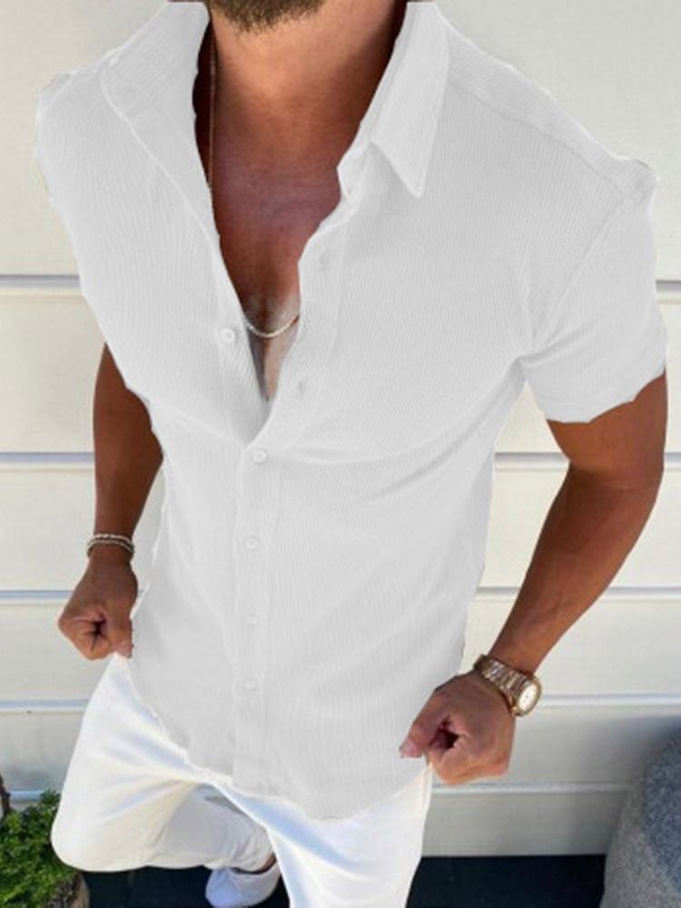 Chemise Slim À Boutonnage Simple Pour Hommes