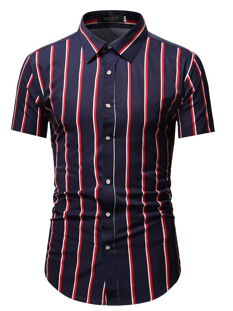 Chemise Slim À Boutonnage Simple Pour Hommes