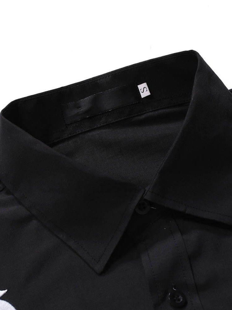 Chemise Slim À Boutonnage Simple Pour Hommes À Revers