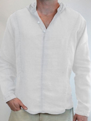 Chemise Slim À Capuche Unie Pour Hommes