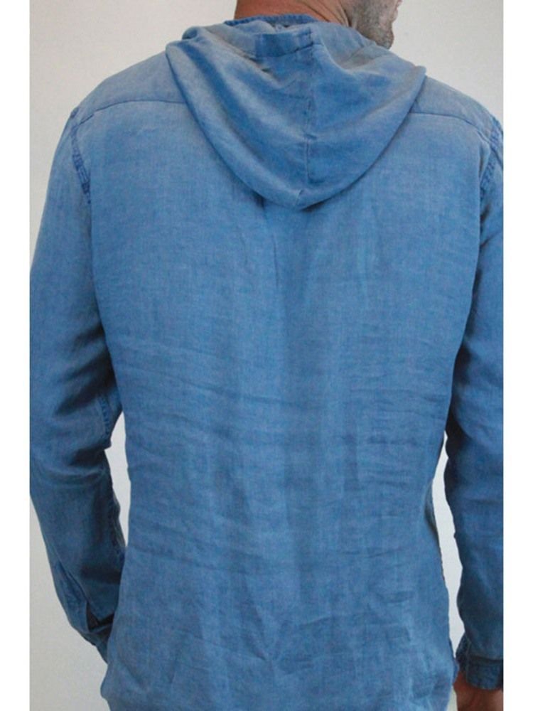 Chemise Slim À Capuche Unie Pour Hommes