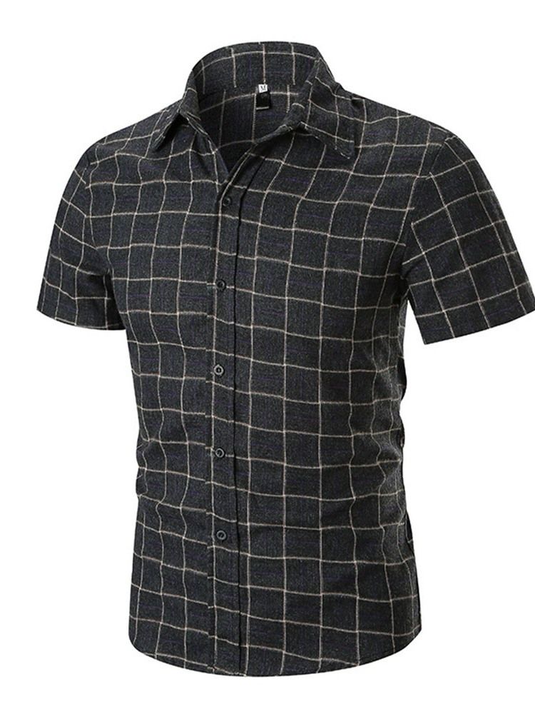 Chemise Slim À Carreaux À Imprimé Décontracté Pour Hommes