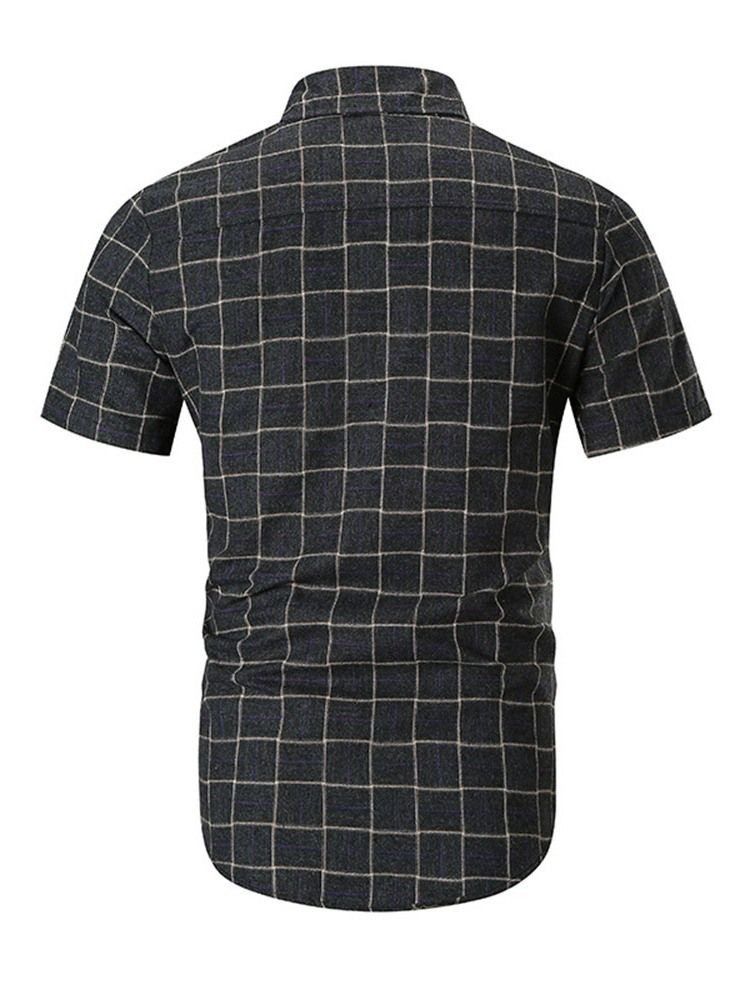 Chemise Slim À Carreaux À Imprimé Décontracté Pour Hommes